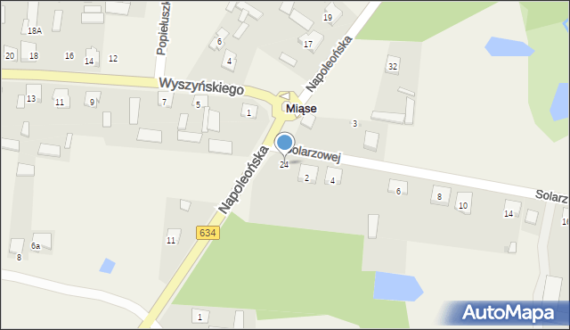 Miąse, Napoleońska, 24, mapa Miąse