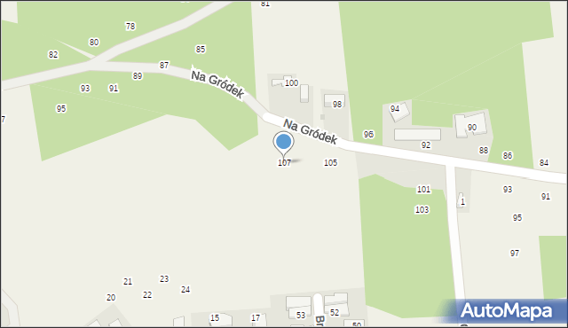 Michałowice, Na Gródek, 107, mapa Michałowice