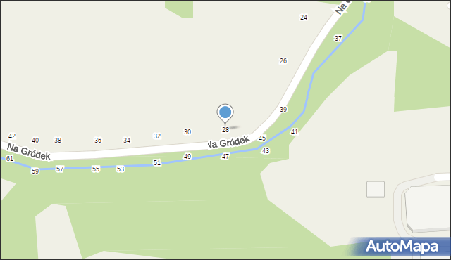 Michałowice, Na Gródek, 28, mapa Michałowice