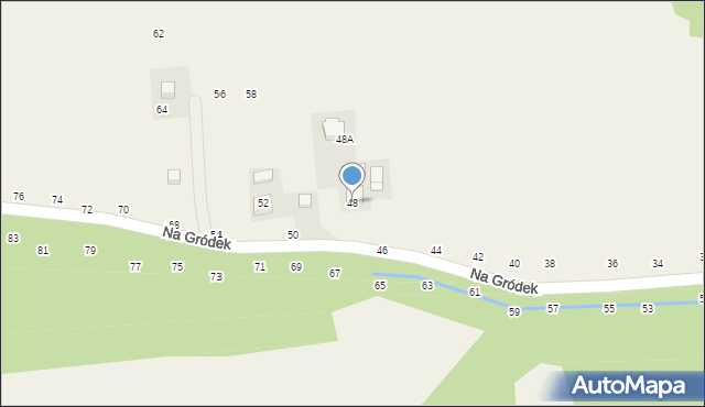 Michałowice, Na Gródek, 48, mapa Michałowice