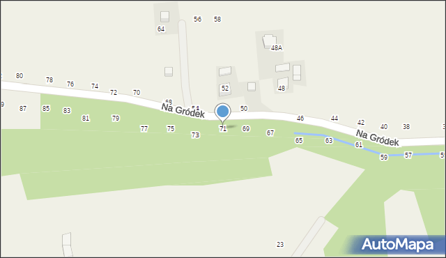 Michałowice, Na Gródek, 71, mapa Michałowice