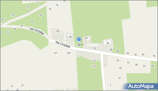 Michałowice, Na Gródek, 96, mapa Michałowice