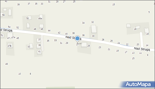 Michałowice, Nad Strugą, 27, mapa Michałowice