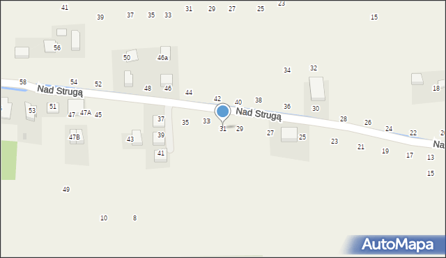 Michałowice, Nad Strugą, 31, mapa Michałowice