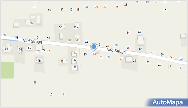 Michałowice, Nad Strugą, 33, mapa Michałowice