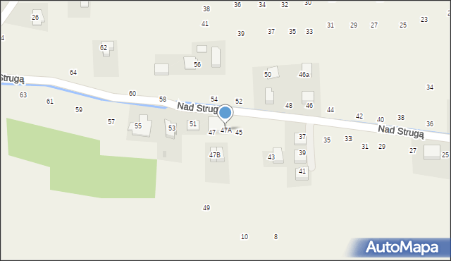 Michałowice, Nad Strugą, 47A, mapa Michałowice