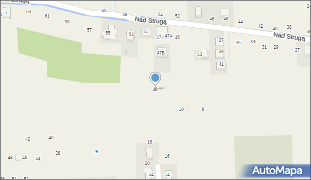 Michałowice, Nad Strugą, 49, mapa Michałowice