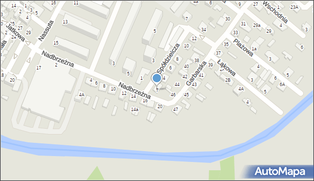 Międzyrzec Podlaski, Nadbrzeżna, 7, mapa Międzyrzec Podlaski