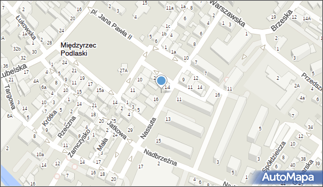 Międzyrzec Podlaski, Nassuta Jana, 14a, mapa Międzyrzec Podlaski
