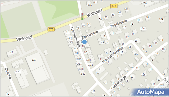 Mielec, Naruszewicza, 1/4, mapa Mielca