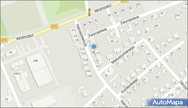 Mielec, Naruszewicza, 1/7, mapa Mielca