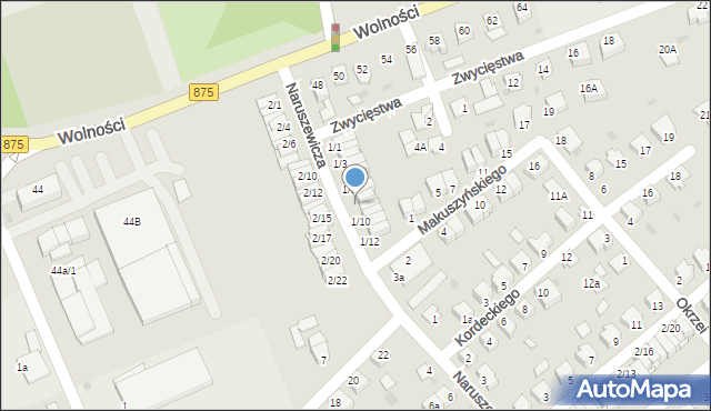 Mielec, Naruszewicza, 1/8, mapa Mielca