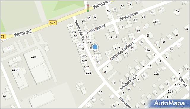 Mielec, Naruszewicza, 1/9, mapa Mielca