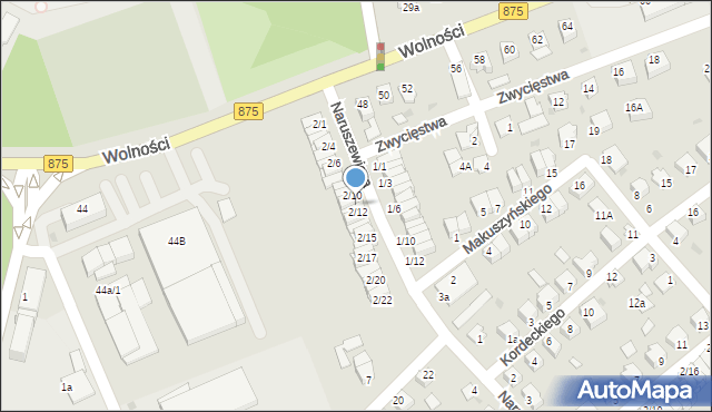 Mielec, Naruszewicza, 2/11, mapa Mielca