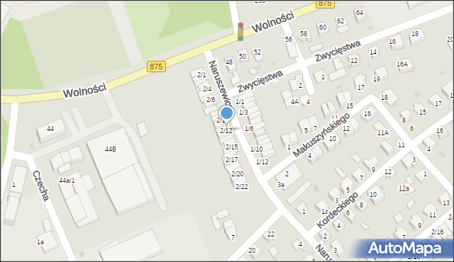 Mielec, Naruszewicza, 2/12, mapa Mielca