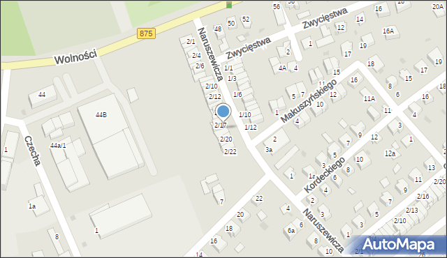 Mielec, Naruszewicza, 2/18, mapa Mielca