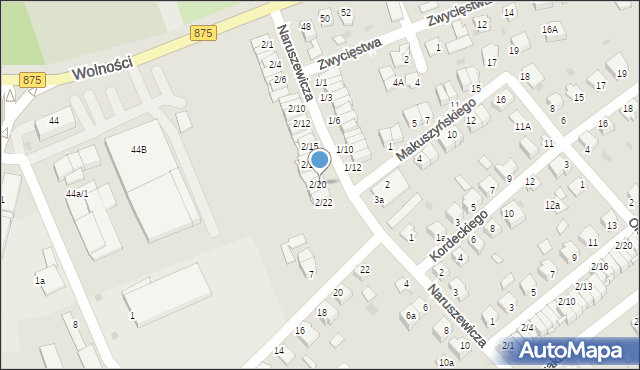 Mielec, Naruszewicza, 2/20, mapa Mielca