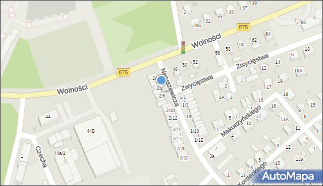 Mielec, Naruszewicza, 2/5, mapa Mielca