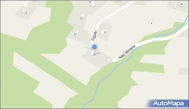 Milówka, Nad Borami, 14, mapa Milówka