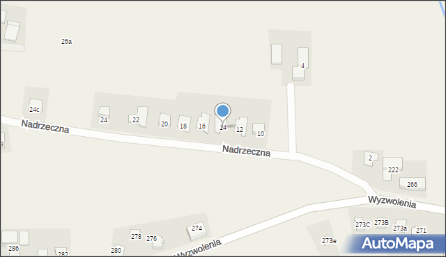 Mizerów, Nadrzeczna, 14, mapa Mizerów