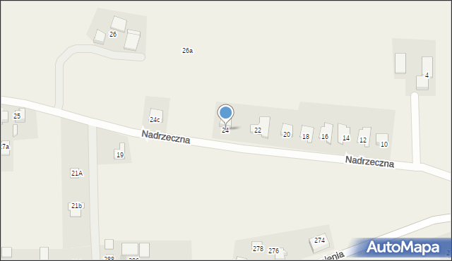 Mizerów, Nadrzeczna, 24, mapa Mizerów