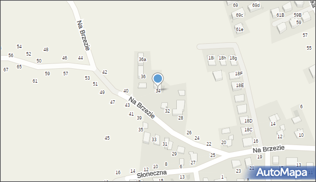 Modlniczka, Na Brzezie, 34, mapa Modlniczka