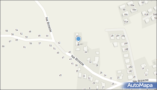 Modlniczka, Na Brzezie, 36, mapa Modlniczka