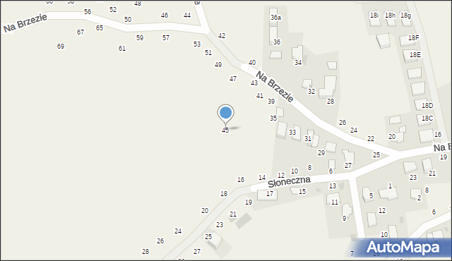 Modlniczka, Na Brzezie, 45, mapa Modlniczka