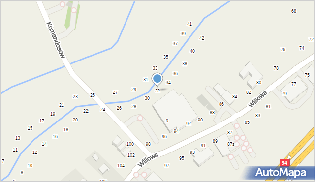 Modlniczka, Na Wedonkach, 32, mapa Modlniczka