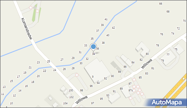 Modlniczka, Na Wedonkach, 34, mapa Modlniczka