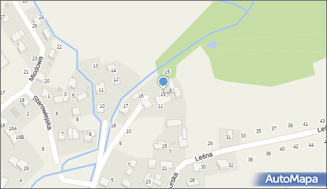 Modlniczka, Nad Potokiem, 13, mapa Modlniczka