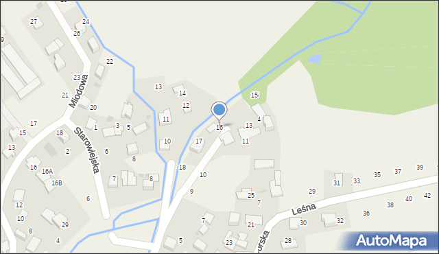 Modlniczka, Nad Potokiem, 16, mapa Modlniczka