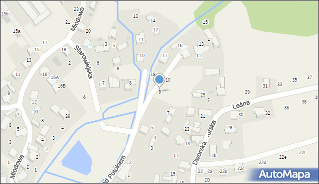 Modlniczka, Nad Potokiem, 9, mapa Modlniczka