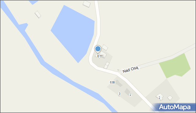 Mokre, Nad Osą, 6, mapa Mokre