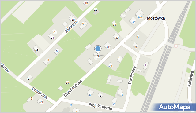 Mostówka, Napoleońska, 29, mapa Mostówka