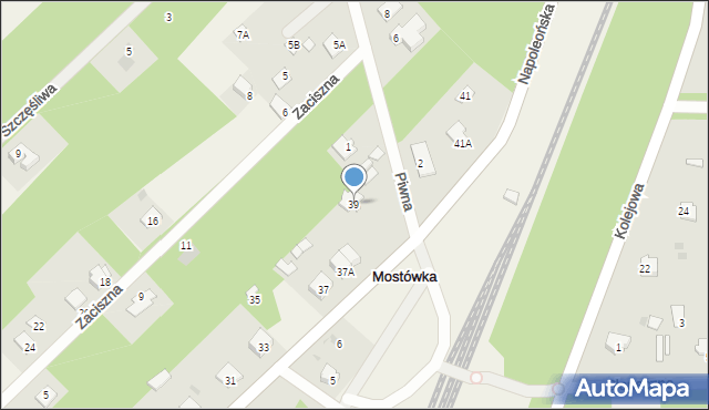 Mostówka, Napoleońska, 39, mapa Mostówka