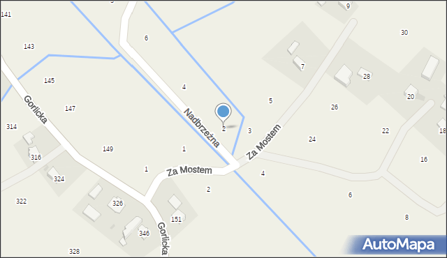 Moszczenica, Nadbrzeżna, 2, mapa Moszczenica