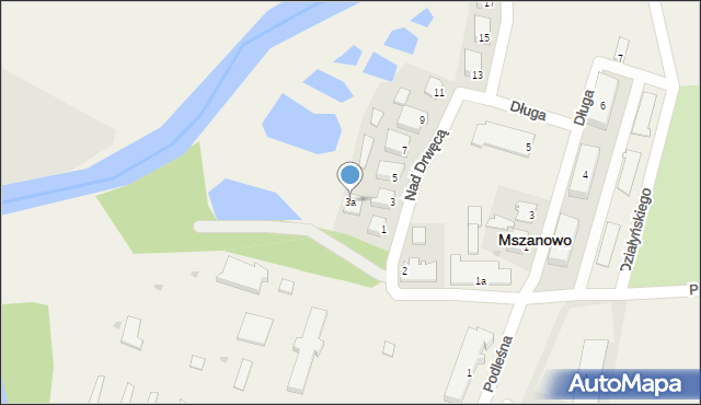 Mszanowo, Nad Drwęcą, 3a, mapa Mszanowo