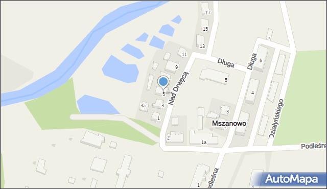 Mszanowo, Nad Drwęcą, 5, mapa Mszanowo