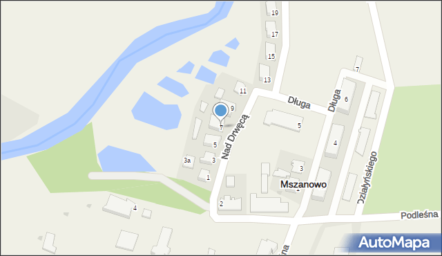 Mszanowo, Nad Drwęcą, 7, mapa Mszanowo