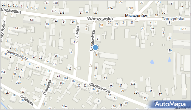 Mszczonów, Narutowicza Gabriela, 3, mapa Mszczonów