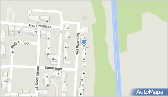 Mysłowice, Nad Przemszą, 13, mapa Mysłowice