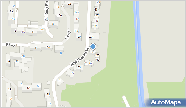 Mysłowice, Nad Przemszą, 55, mapa Mysłowice