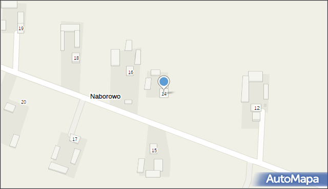 Naborowo, Naborowo, 14, mapa Naborowo