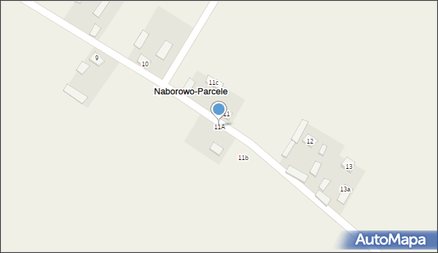 Naborowo-Parcele, Naborowo-Parcele, 11A, mapa Naborowo-Parcele