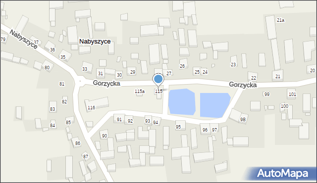 Nabyszyce, Nabyszyce, 115, mapa Nabyszyce