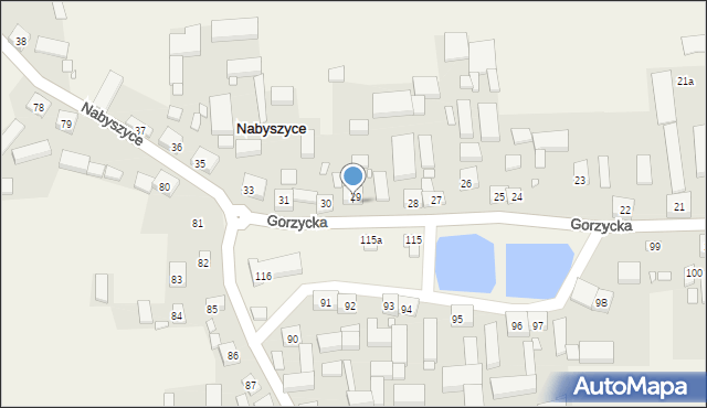 Nabyszyce, Nabyszyce, 29a, mapa Nabyszyce