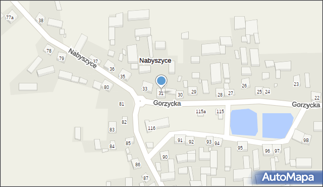 Nabyszyce, Nabyszyce, 31, mapa Nabyszyce