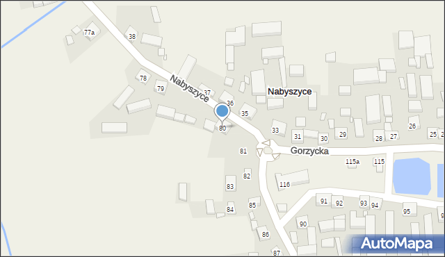 Nabyszyce, Nabyszyce, 80, mapa Nabyszyce