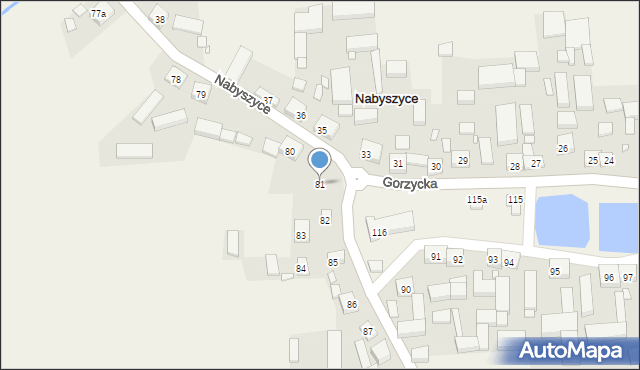 Nabyszyce, Nabyszyce, 81, mapa Nabyszyce